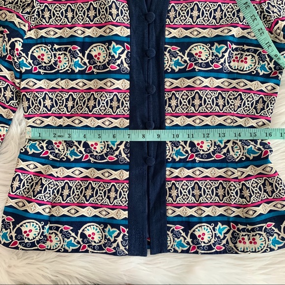 Vintage ADRIANNA PAPÉLL silk boho patterned blazer - Picture 11 of 12